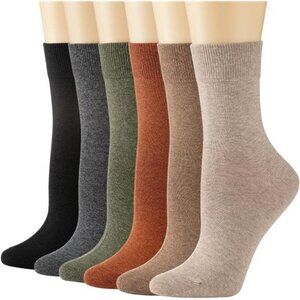 Womens Crew Socks Cotton Soft Cozy Casual Athletic Work Everyday 6 Pairs